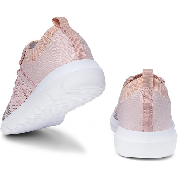 Women Black-Pink Running Breathable Knitting flexible Mesh Sports Shoes Sneakers - Picture 4 of 6